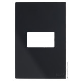 Placa para 1 Módulo Horizontal 4x2 Com Suporte - Recta Black Satin Fosco
